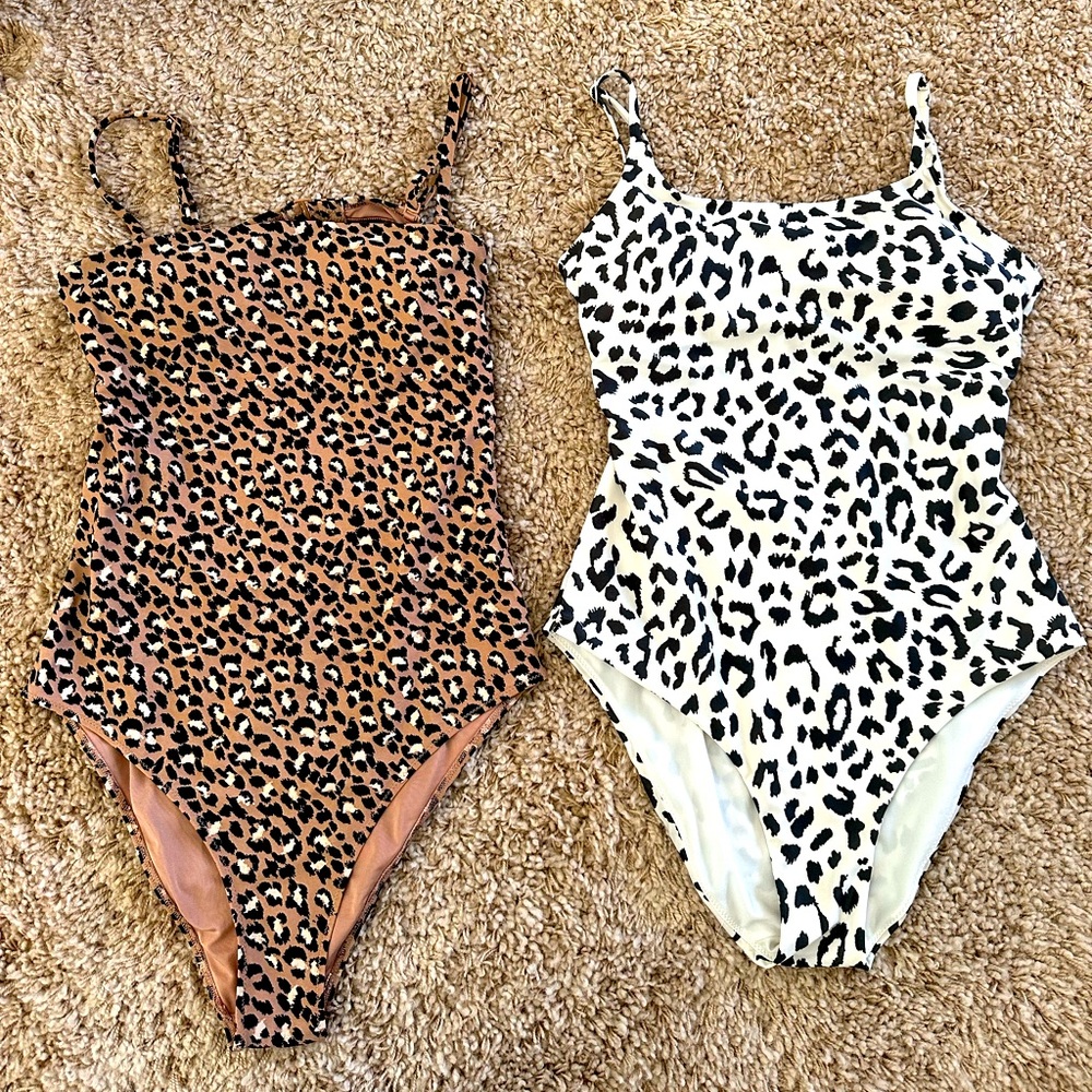 Aerie leopard print one piece swimsuits